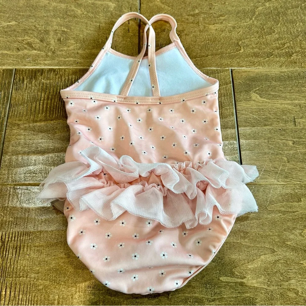 Gymboree Infant Girls First Play Date Tutu One Piece Swimsuit Pink Size 6-12 M